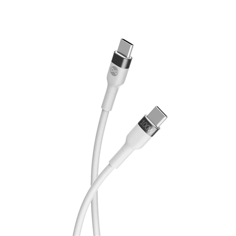 Câble USB-C Forever Flexible 2,0 m 100W blanc — Charge rapide et transfert de données