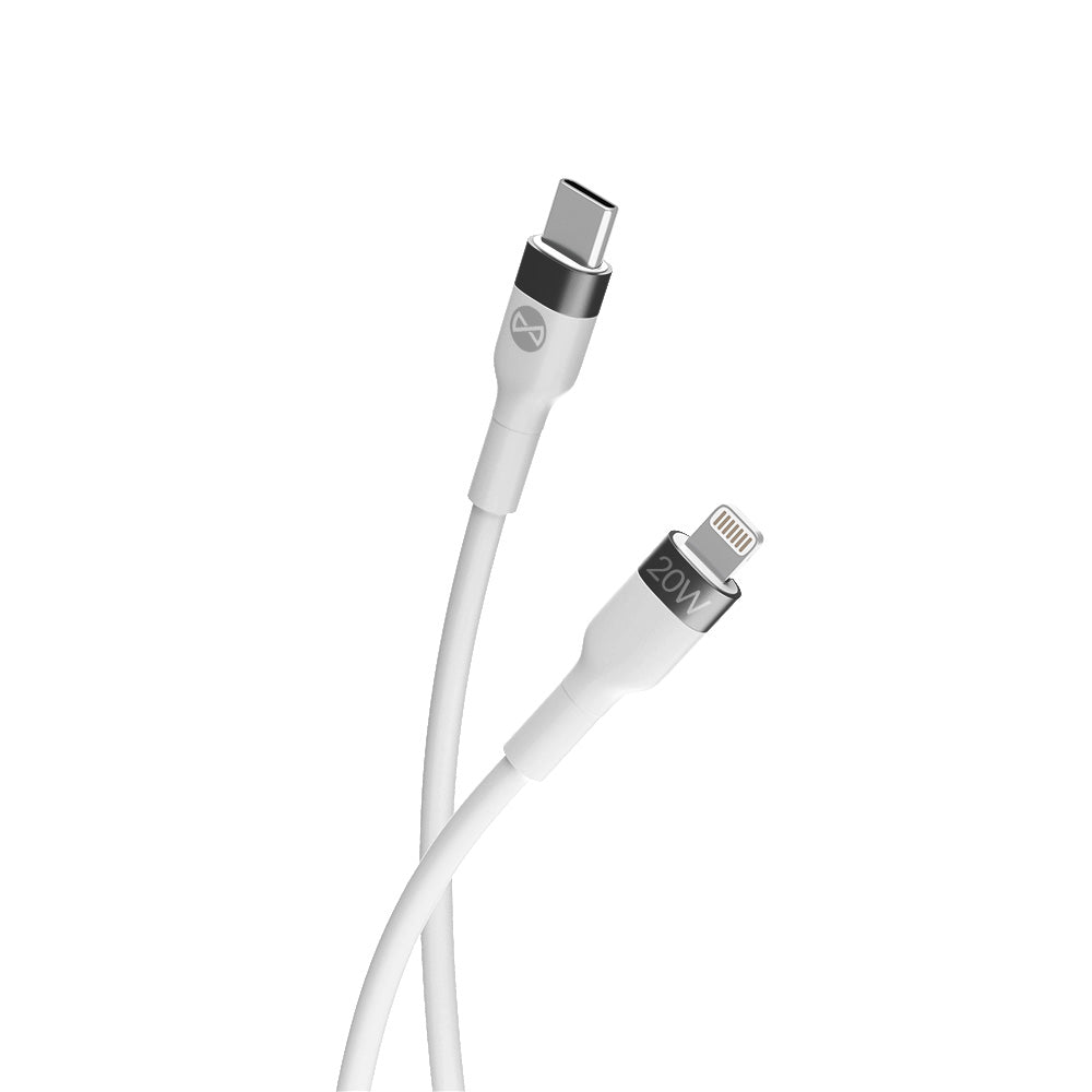 Câble USB-C vers Lightning Forever Flexible 1m 20W blanc