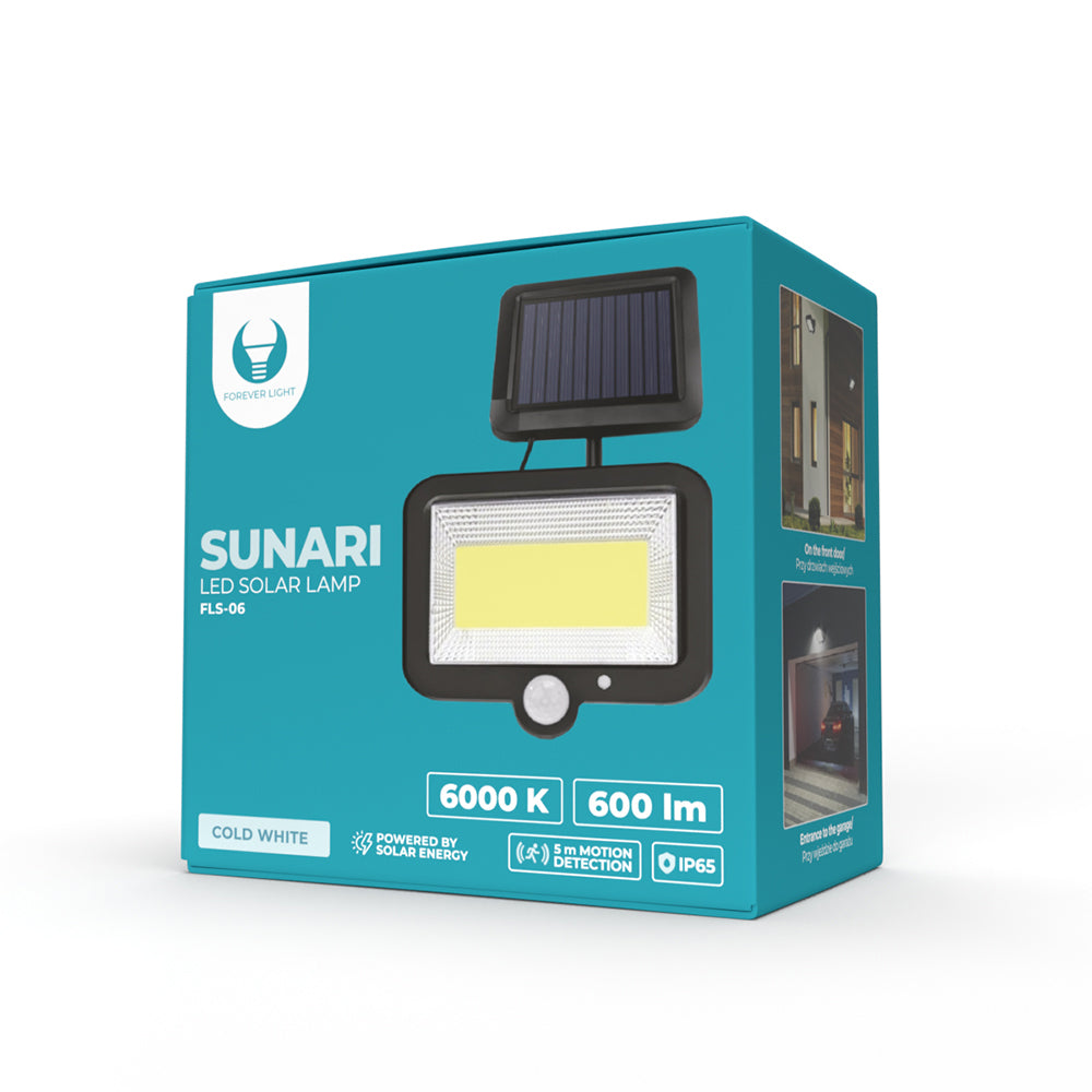 Lampe Solaire LED SUNARI FLS-06 COB PIR 8W 600lm 6000K