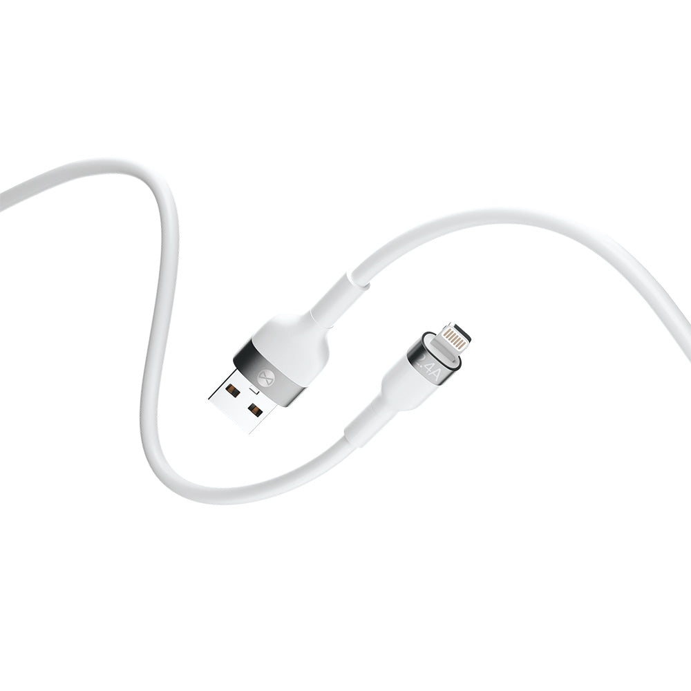 Câble USB vers Lightning Forever Flexible 1m 2.4A blanc