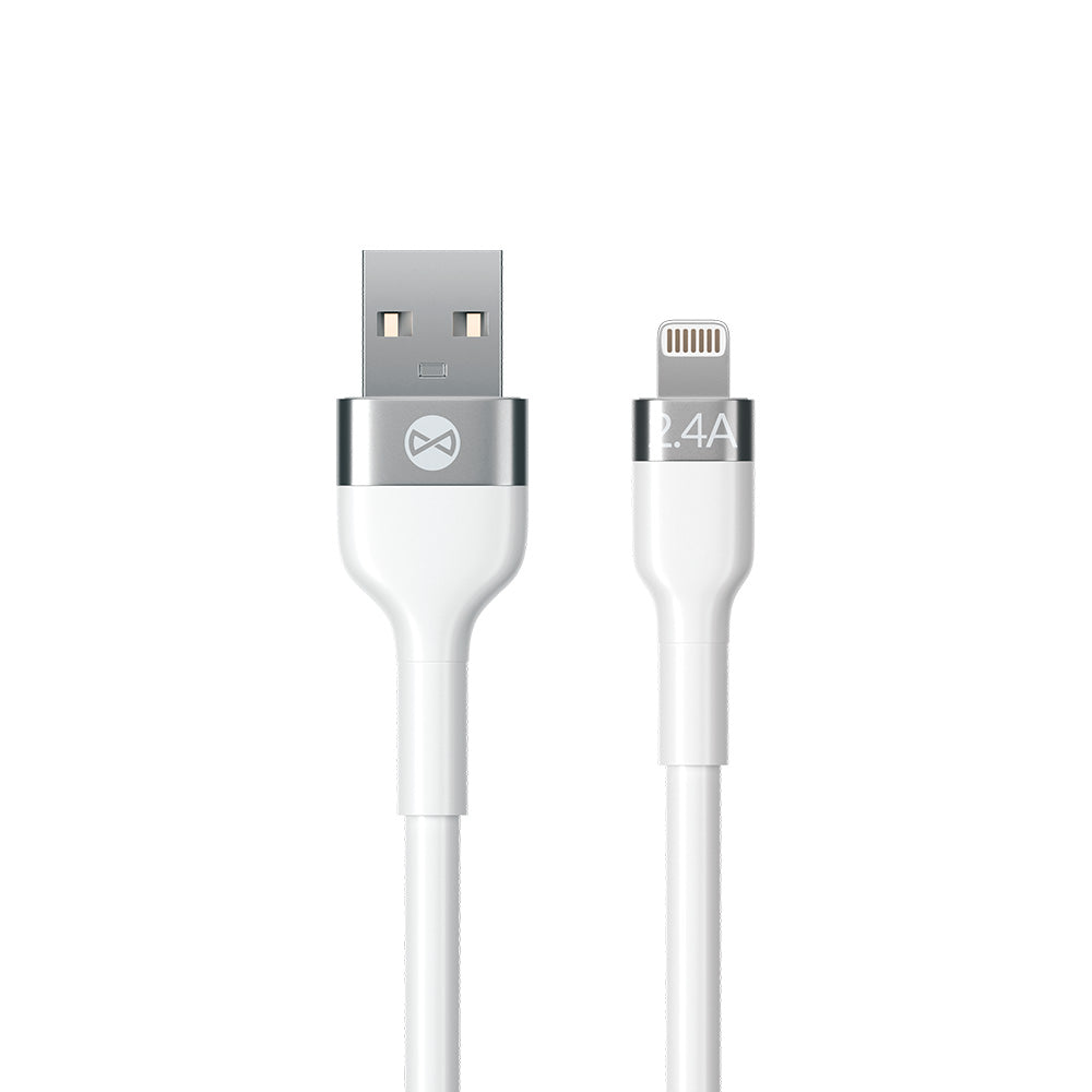 Câble USB vers Lightning Forever Flexible 1m 2.4A blanc