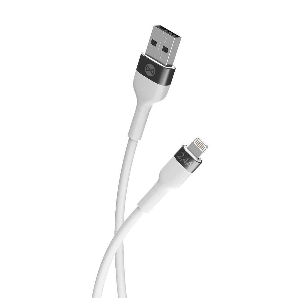 Câble USB vers Lightning Forever Flexible 1m 2.4A blanc