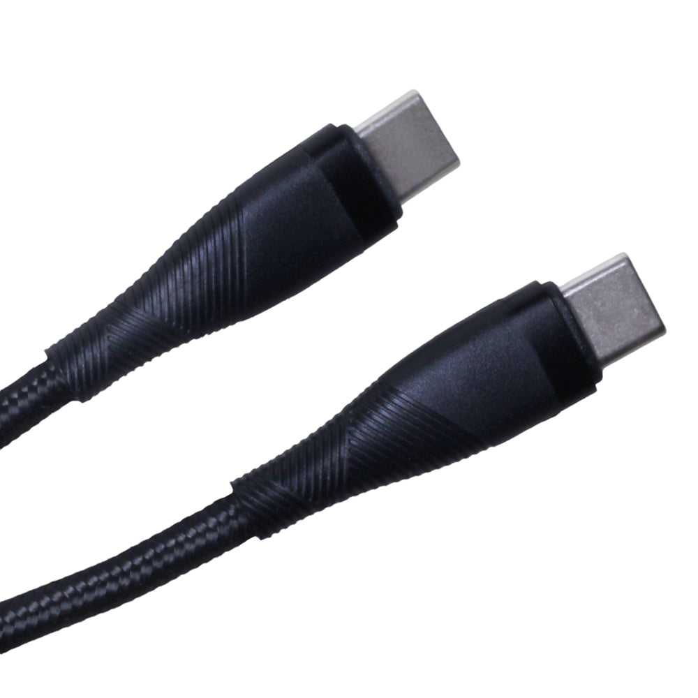 Maxlife MXUC-08 cable USB-C - USB-C 1,0 m 100W black nylon