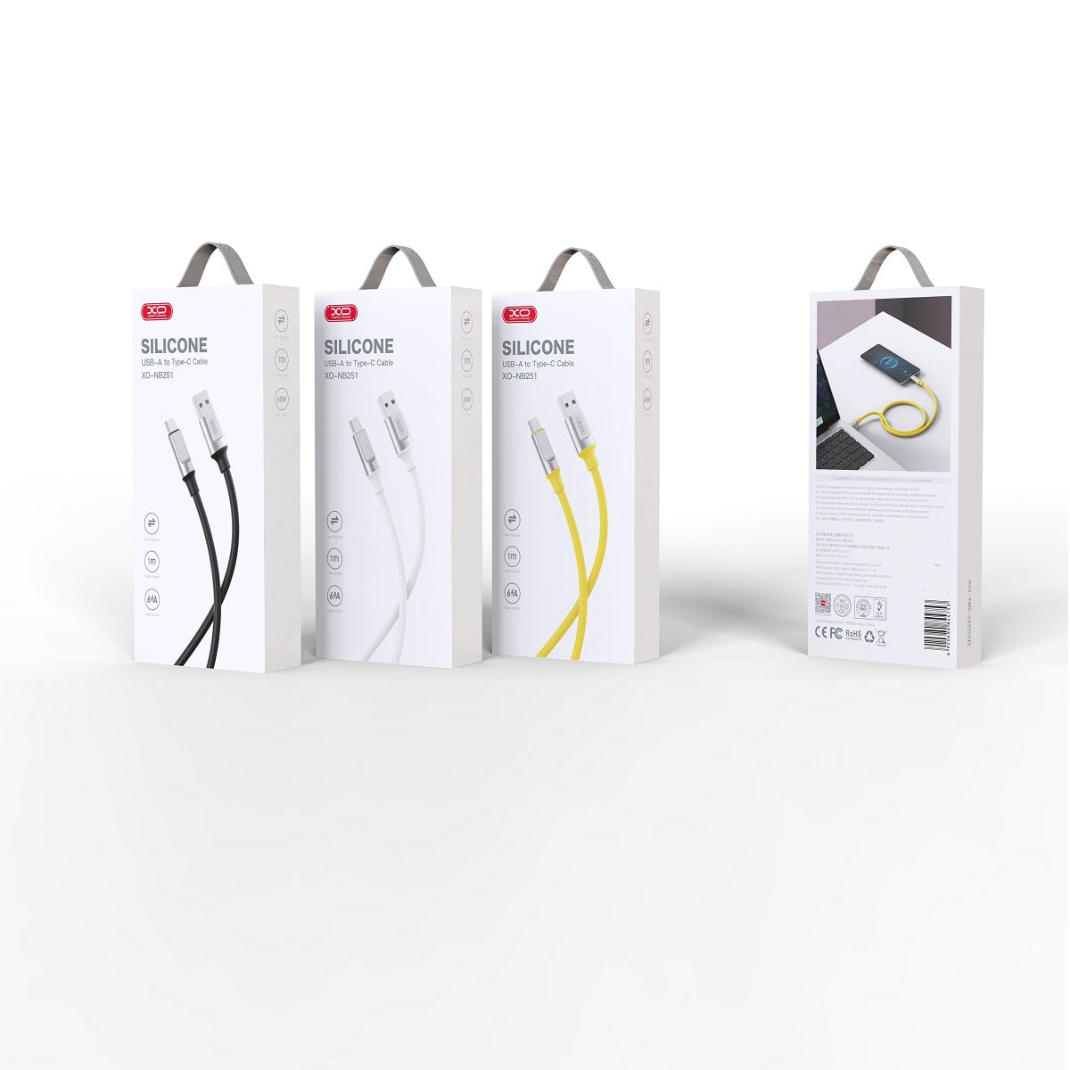 XO cable NB251 USB - USB-C 1,0 m 6A yellow