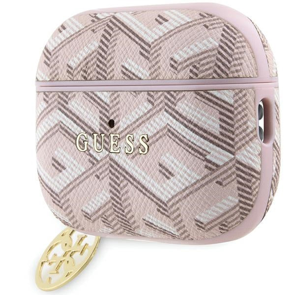 Guess case for AirPods Pro 2 GUAP2PGCE4CP pink Gcube Classic Gold Logo W/Charm