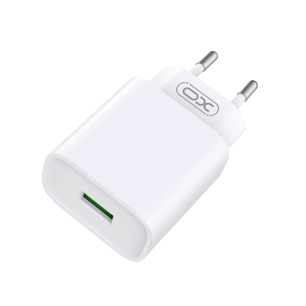 XO wall charger CE02D QC 3.0 18W 1x USB white + microUSB cable