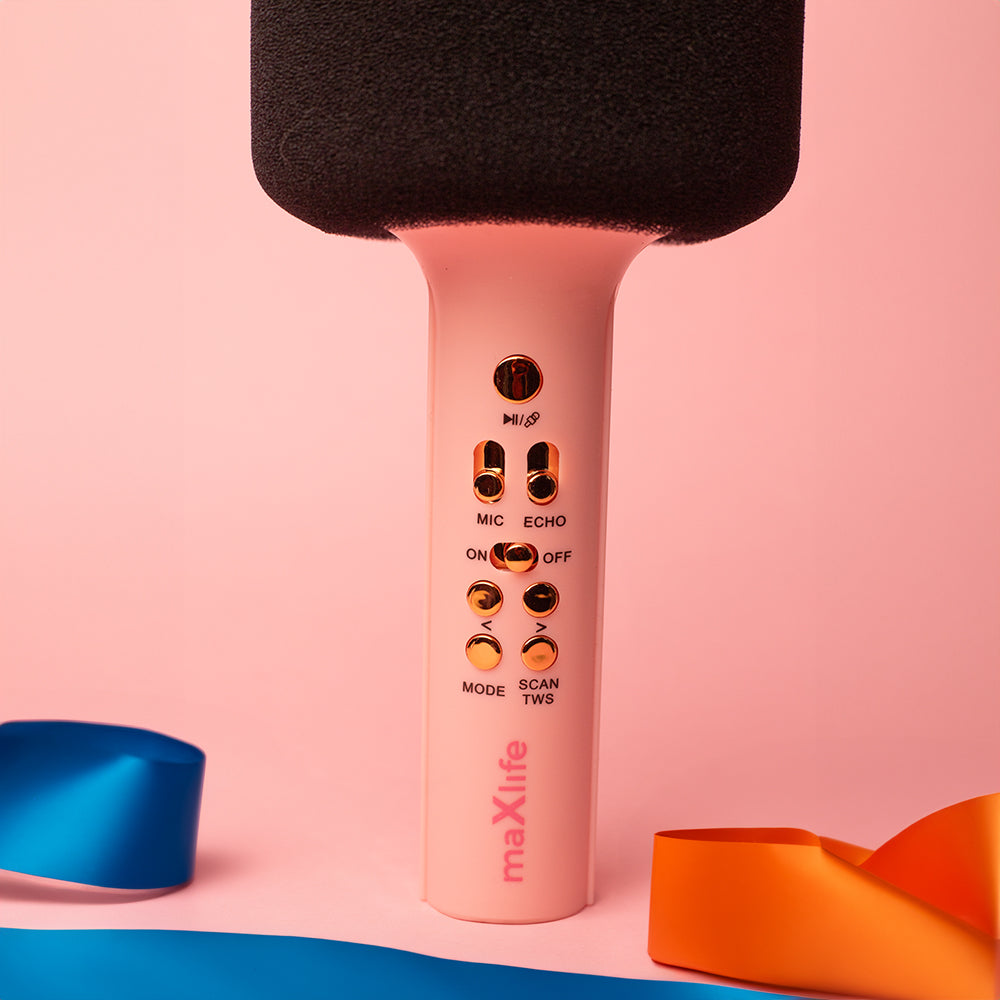 Maxlife Bluetooth microphone with speaker MXBM-600 pink