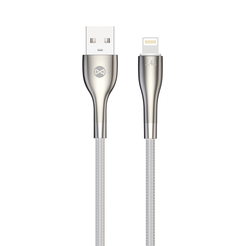 Câble USB-A vers Lightning Forever 1m 2.4A blanc — Charge et synchronisation données