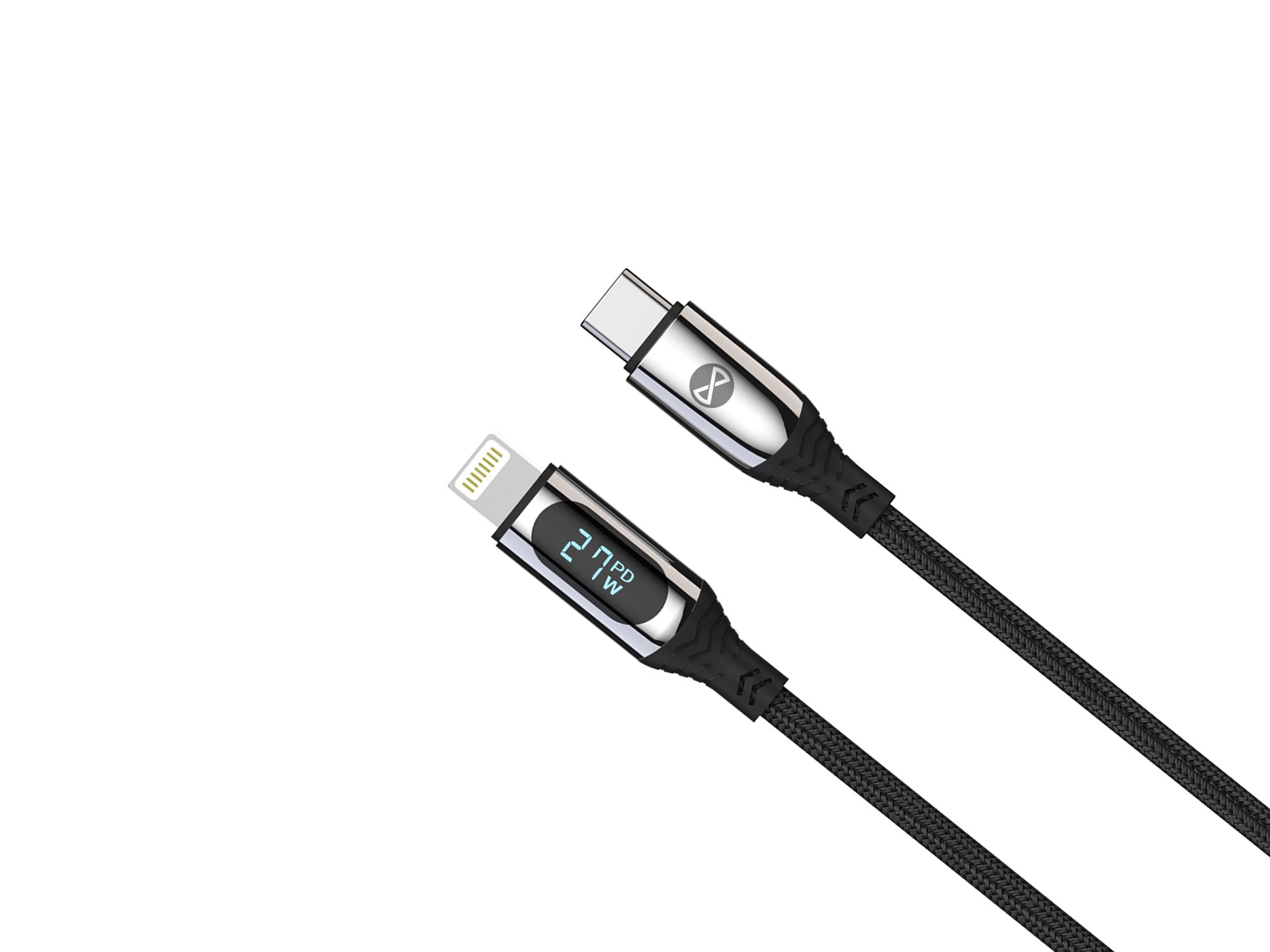Câble USB-C vers Lightning Forever — 1,0 m, 27W, charge rapide avec affichage LCD