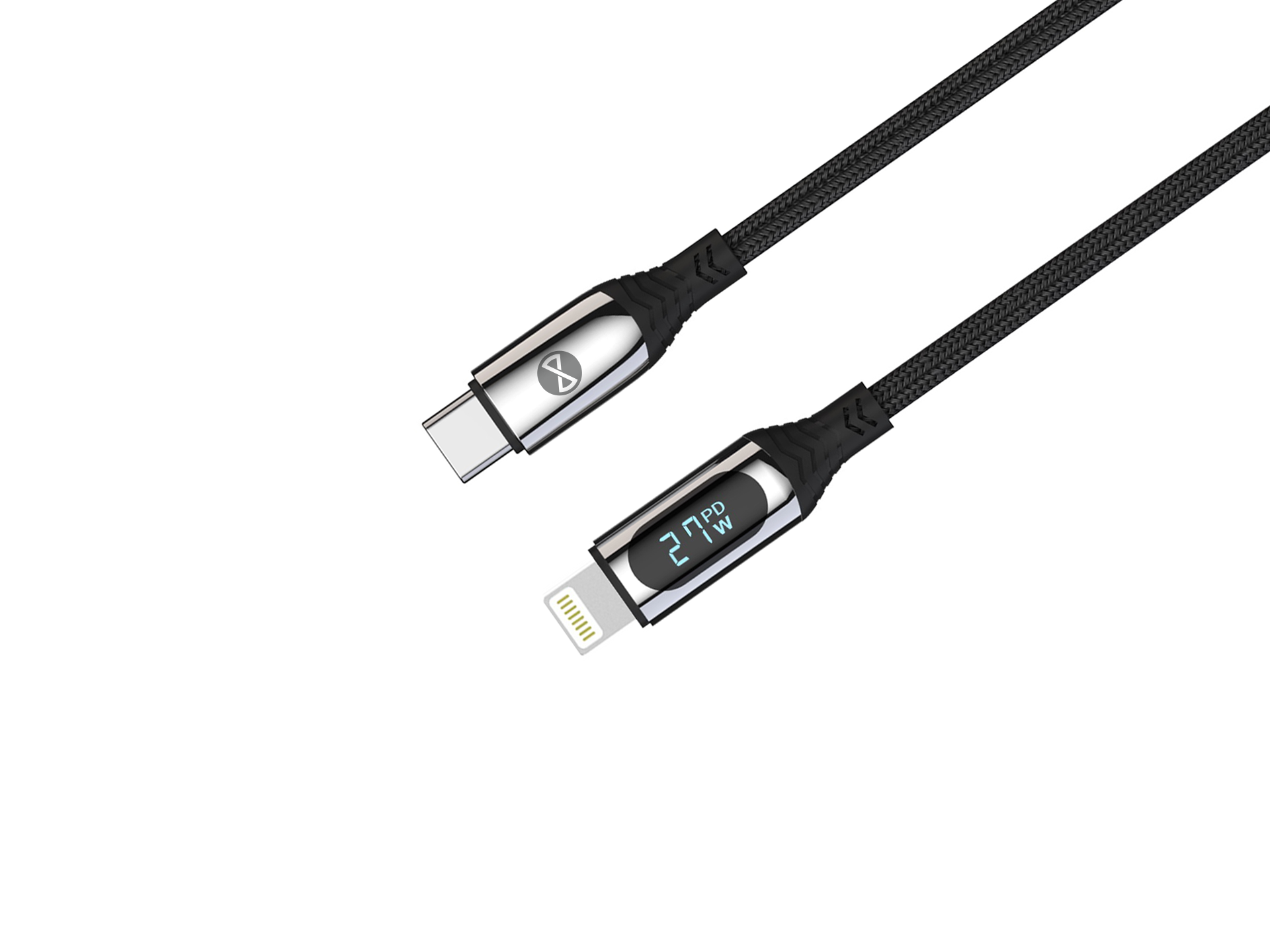 Câble USB-C vers Lightning Forever — 1,0 m, 27W, charge rapide avec affichage LCD