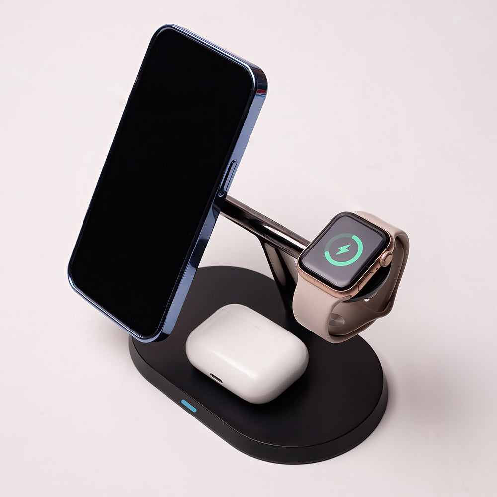 Maxlife MXWC-03 magnetic wireless charger 15W black 3in1