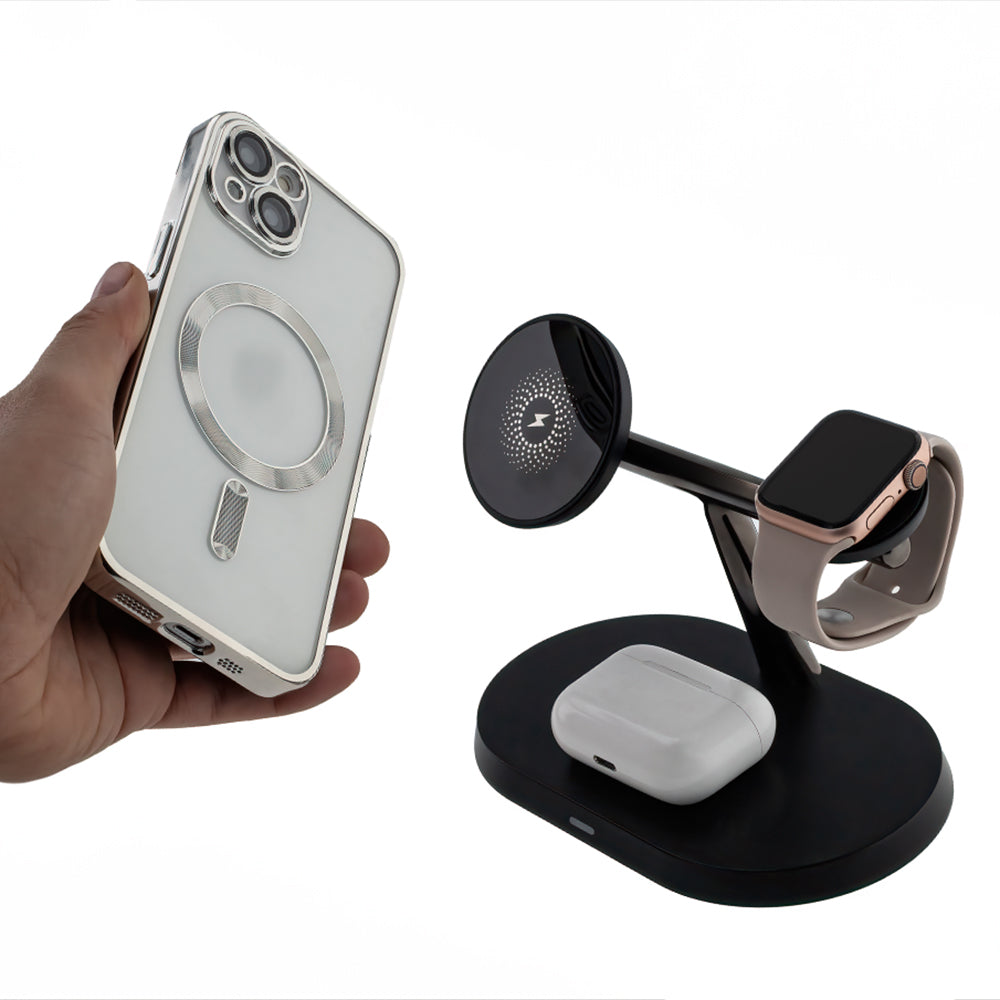 Maxlife MXWC-03 magnetic wireless charger 15W black 3in1