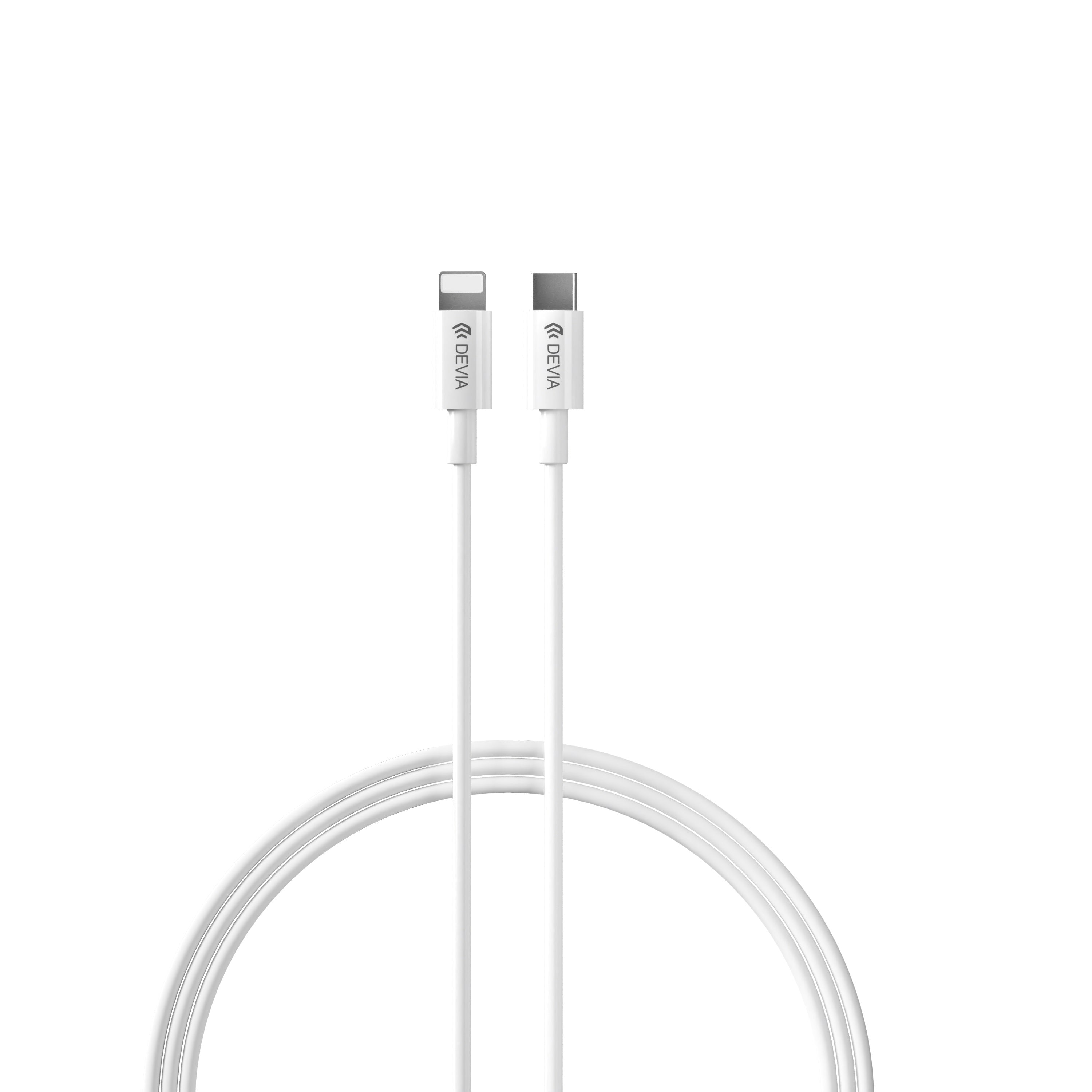 Devia wall charger Smart PD 20W 1x USB-C white + Lightning - USB-C cable V2