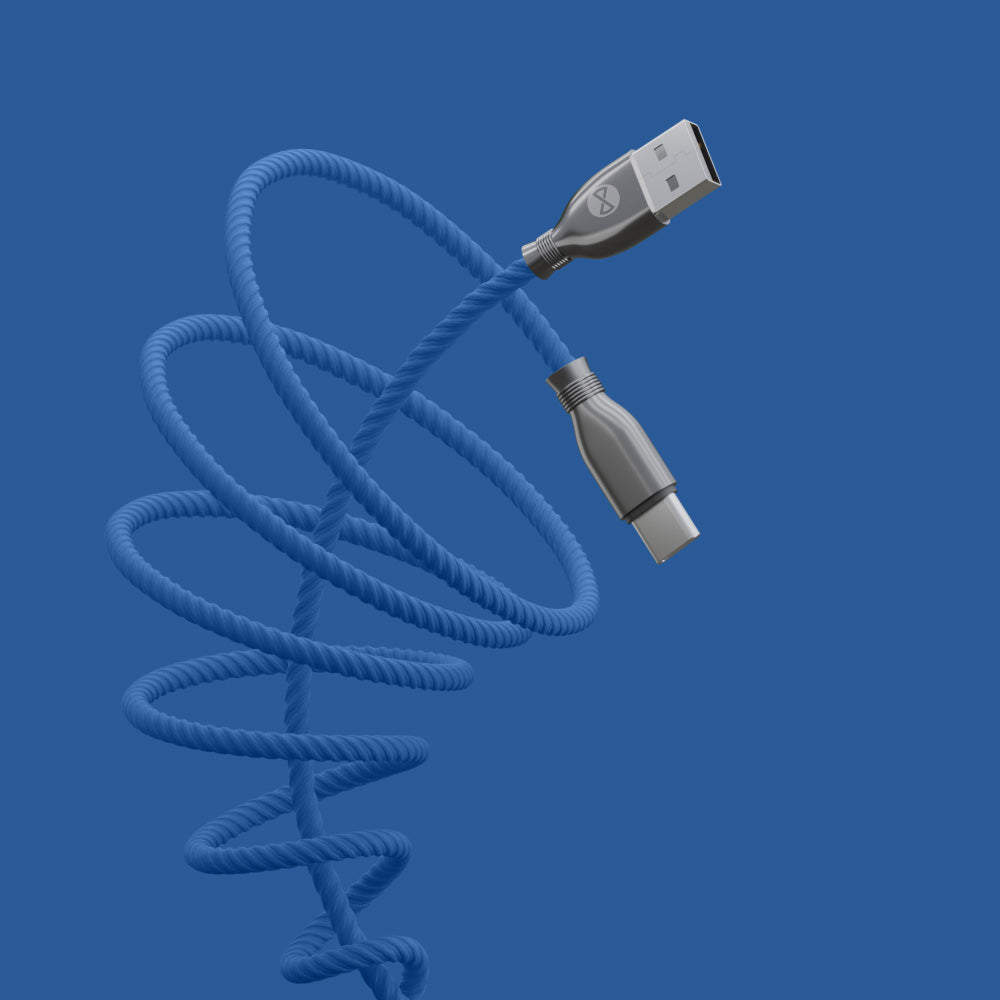 Câble USB-C Forever Tornado 1m 3A bleu marine