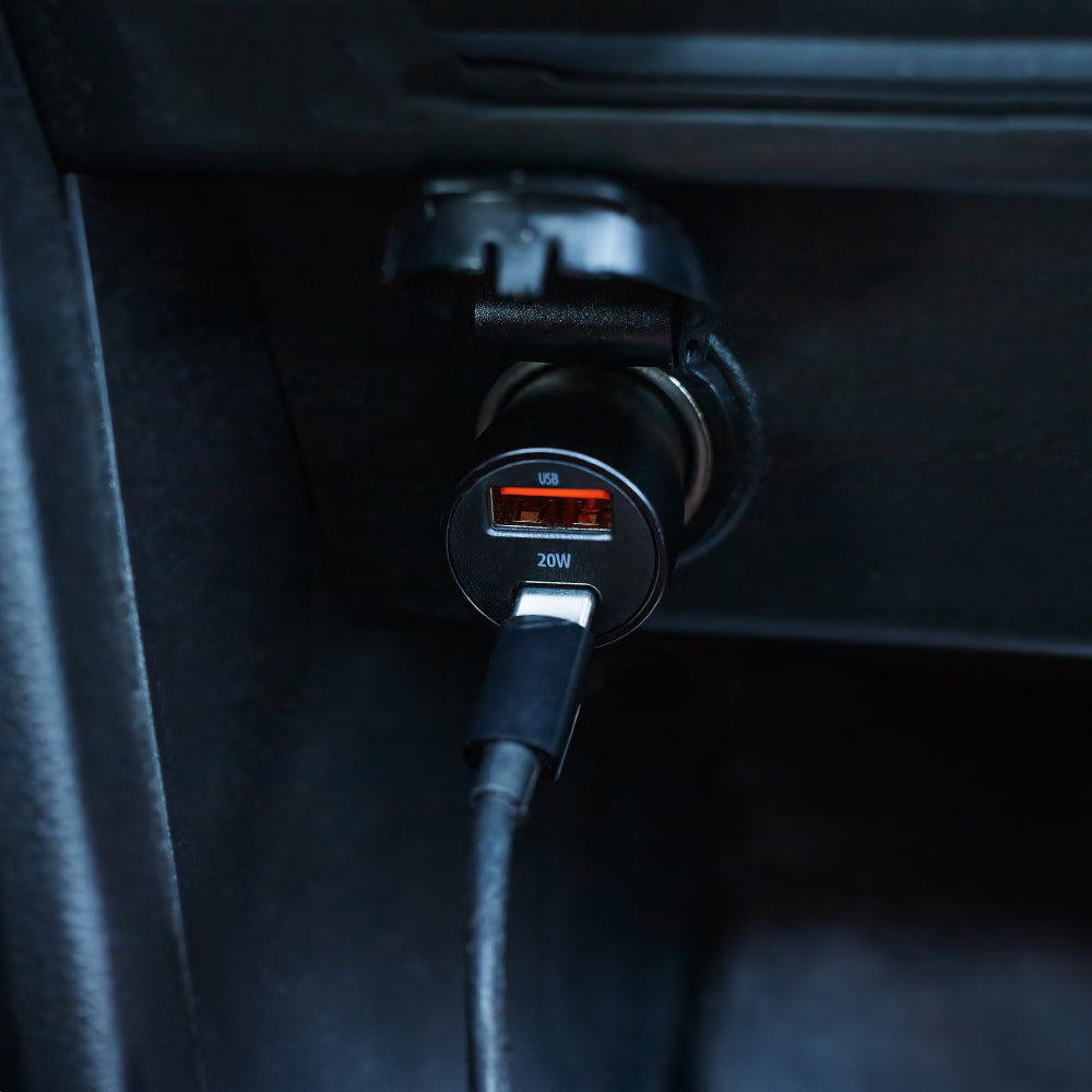 Maxlife MXCC-04 PD QC car charger 1x USB-C 1x USB 20W black