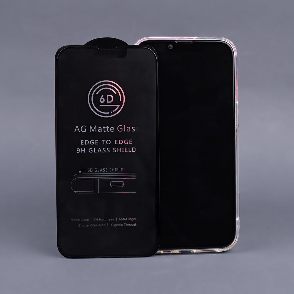 Verre Trempé 6D Mat pour iPhone 15 6,1" / 16 6,1" Noir