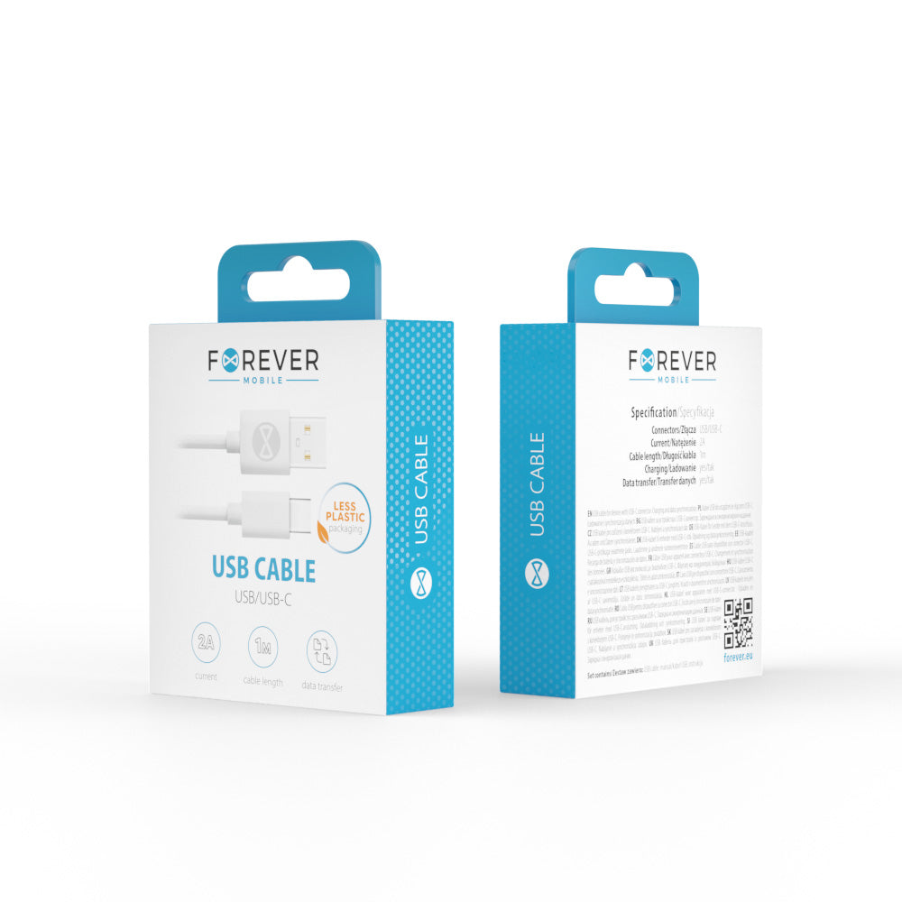 Câble USB-C Forever 1m 2A blanc