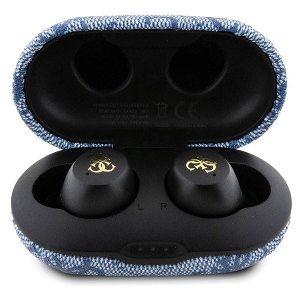 Guess Bluetooth earphones GUTWSP4EGB TWS ENC 4G PU METAL LOGO blue
