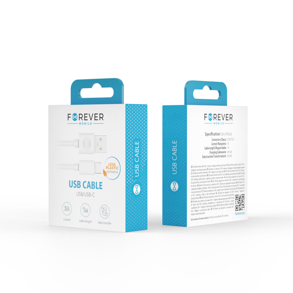Câble USB-C Forever 1m 3A — Charge rapide