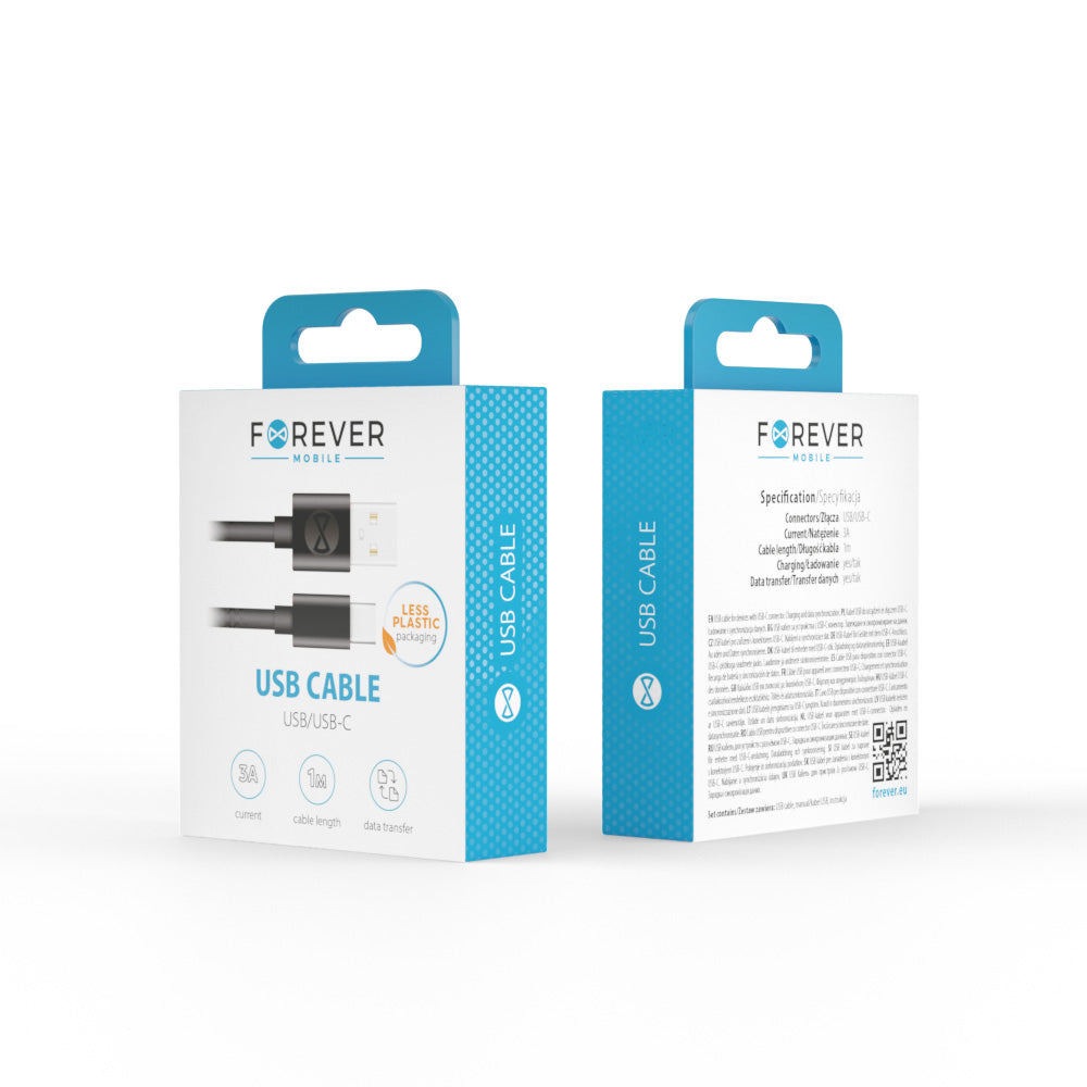 Câble USB-C Forever 1m 3A — Charge rapide