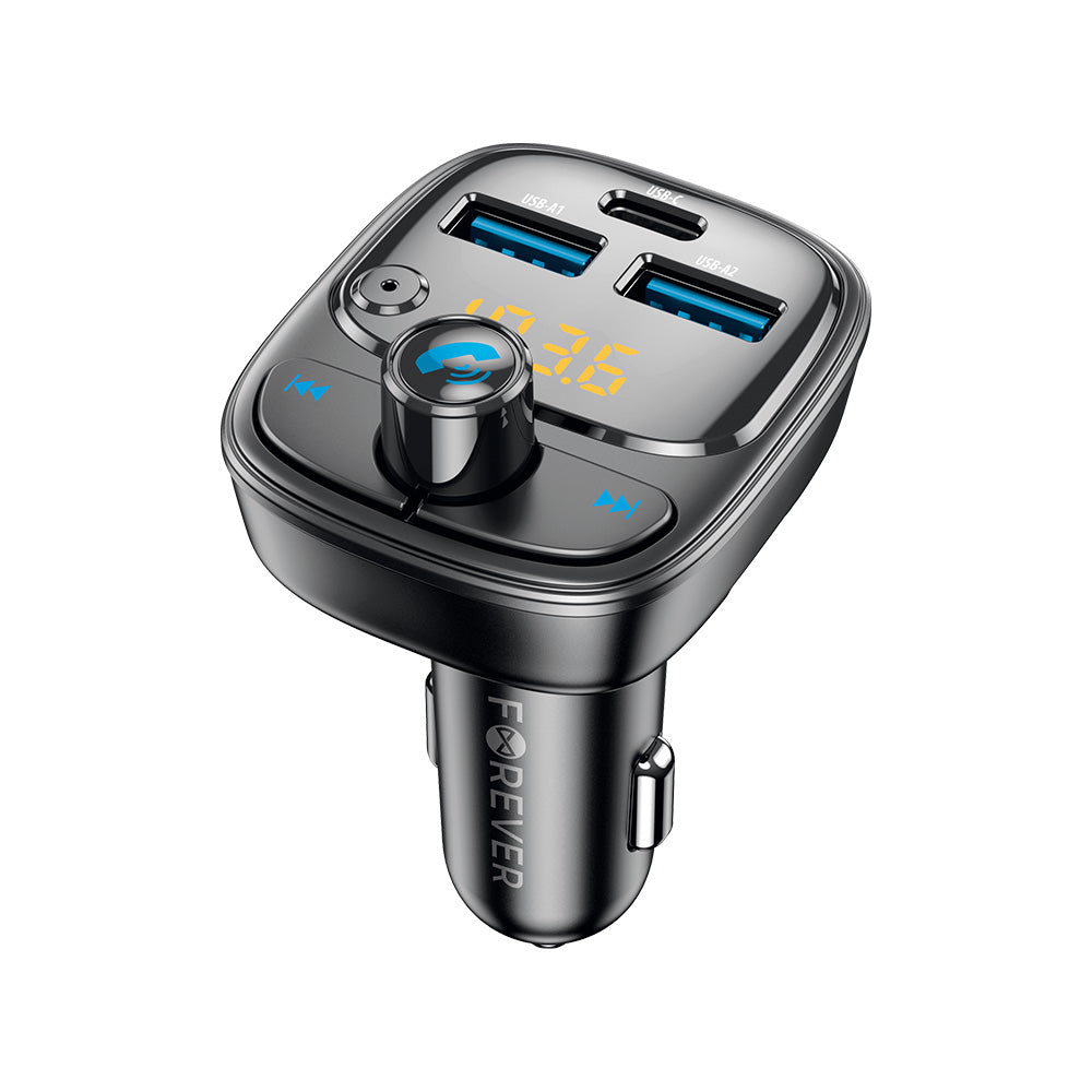 Chargeur Transmetteur FM Bluetooth Forever TR-370 2xUSB-A USB-C 30W noir