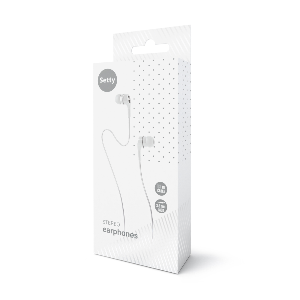 Écouteurs filaires Setty blanc — Jack 3.5mm