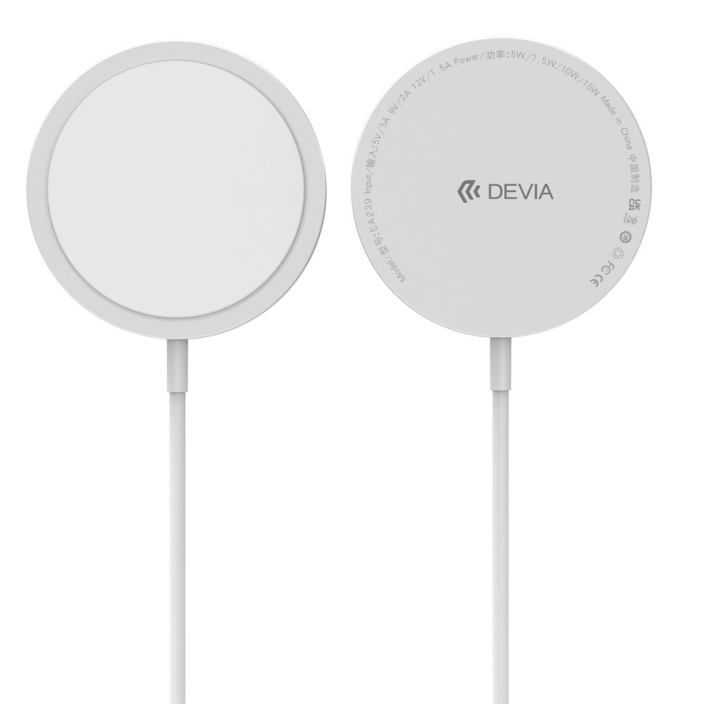 Chargeur sans fil Devia Smart 15W MagSafe blanc