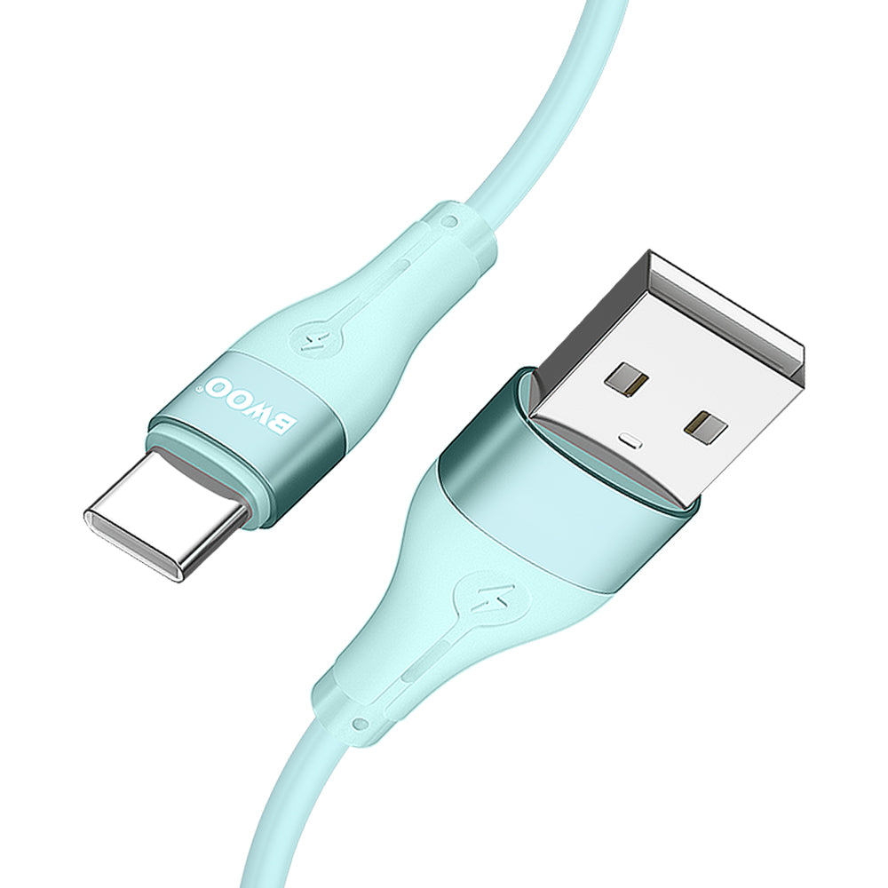 BWOO Cable USB - USB-C 1m 3A Minimalist Silicone Green X280C