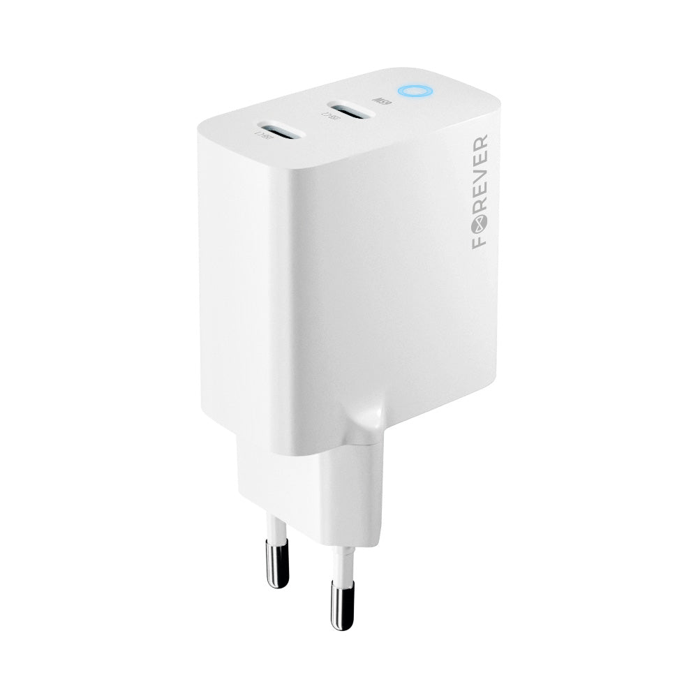 Chargeur Forever TC-06 65W 2x USB-C GaN — Blanc