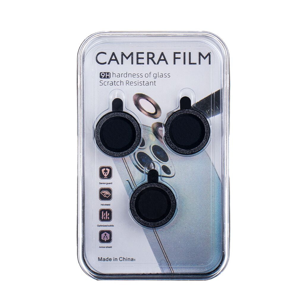 Set of lens glasses for iPhone 11 Pro black glitter (2 pcs)