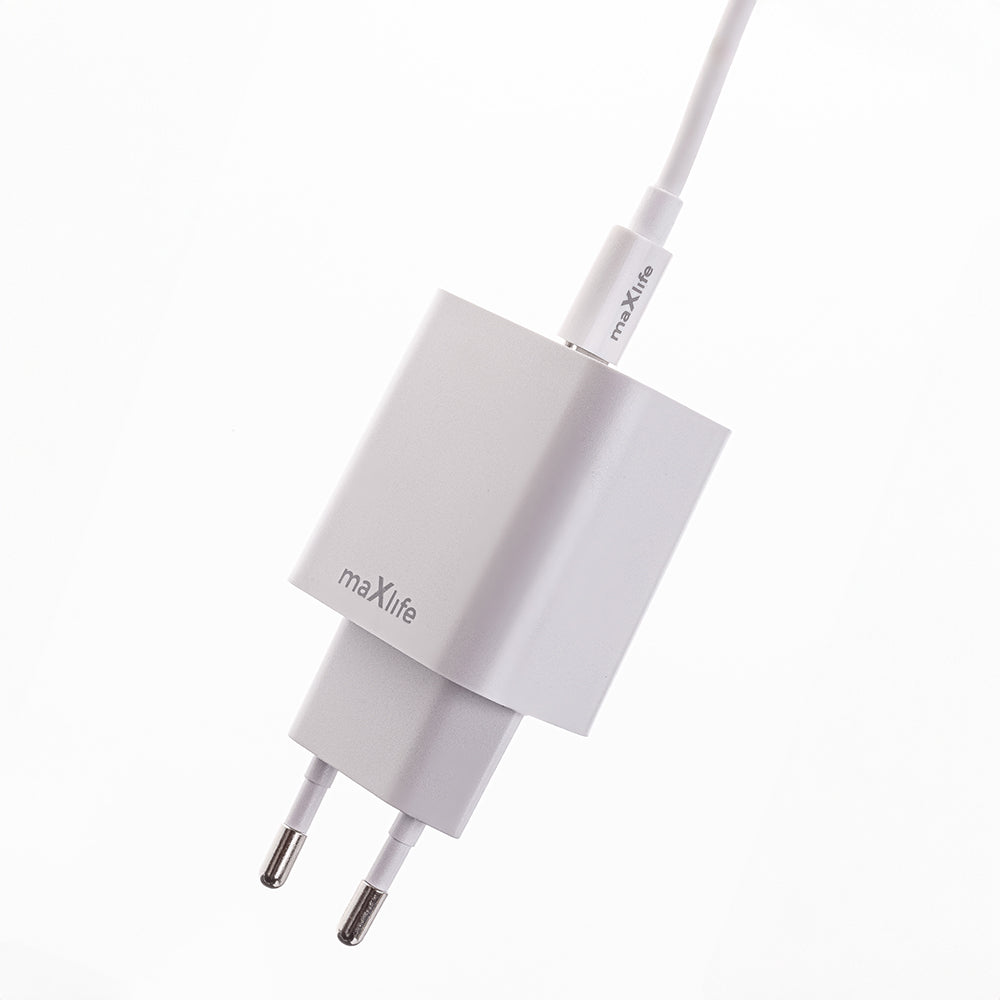 Maxlife MXTC-06-20C PD QC charger 1x USB-C 20W white + USB-C - USB-C cable 20W