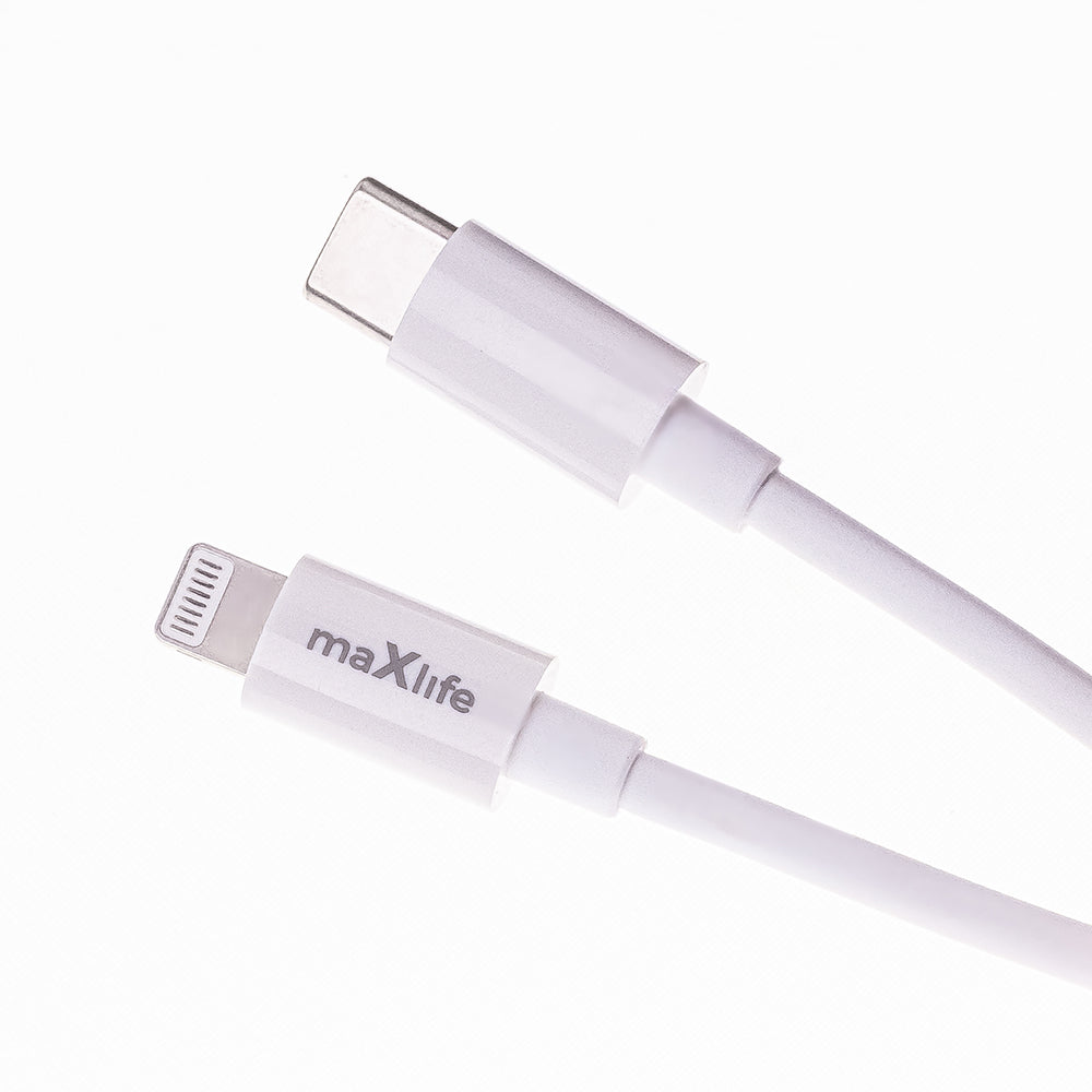 Maxlife MXTC-06-20C PD QC charger 1x USB-C 20W white + USB-C - Lightning cable 20W