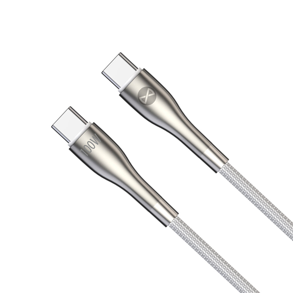 Câble USB-C vers USB-C Forever Sleek 1,0 m 100W — Blanc
