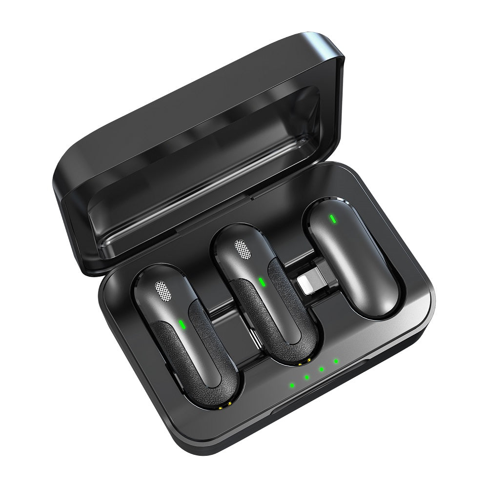 Devia microphone for smartfon Kintone Lightning wireless 2in1 black