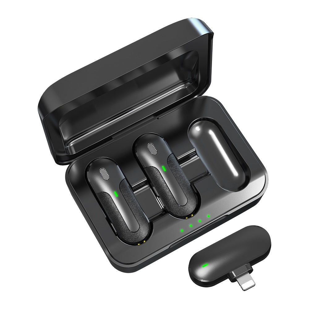 Devia microphone for smartfon Kintone Lightning wireless 2in1 black