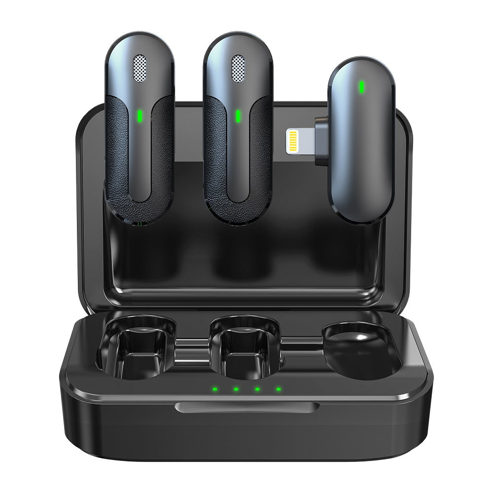 Devia microphone for smartfon Kintone Lightning wireless 2in1 black