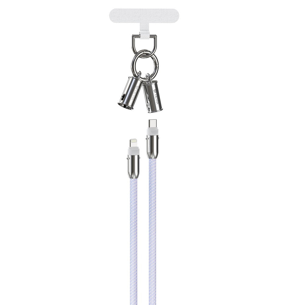 Câble Lanyard 2 en 1 Devia USB-C vers Lightning 1,2 m — 27W Violet