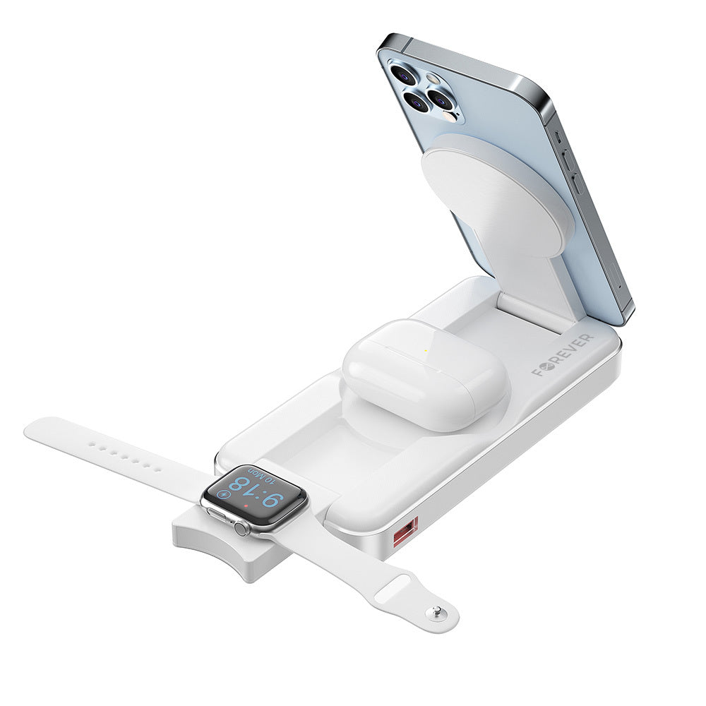 Chargeur Power Bank Forever MATB-300 10000 mAh MagSafe 3-en-1 Blanc
