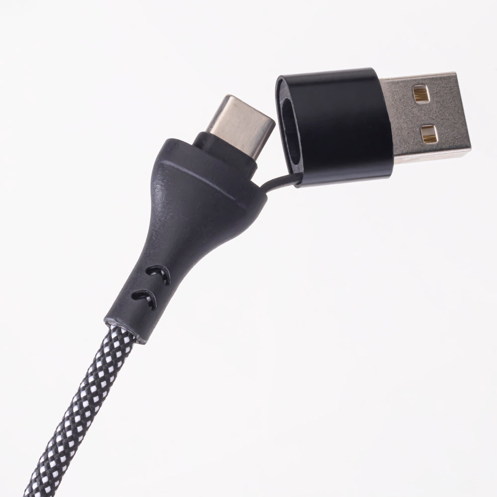 Maxlife ALLin1 cable USB + USB-C - Lightning + 2x USB-C 1,0 m 66W black