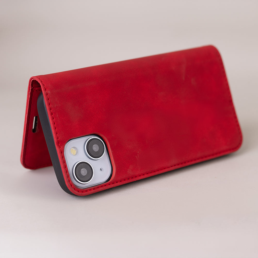 Coque portefeuille TFO pour iPhone 11 — cuir synthétique rouge