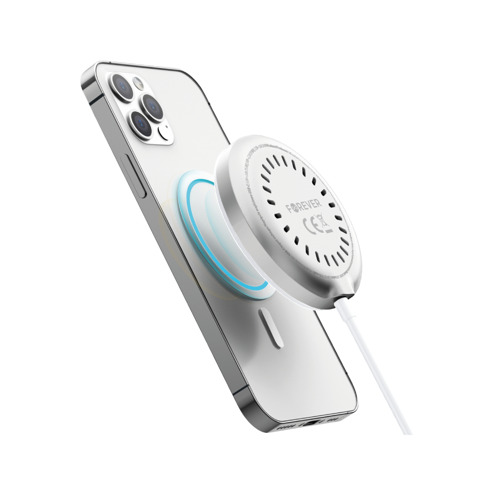 Chargeur sans fil Forever MAWC-300 Qi2 15W magnétique argent