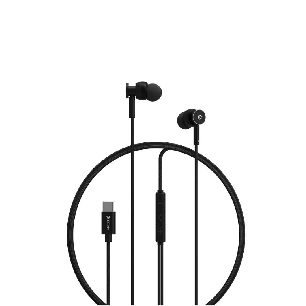 Écouteurs Devia Smart M1 — USB-C Métal Noir
