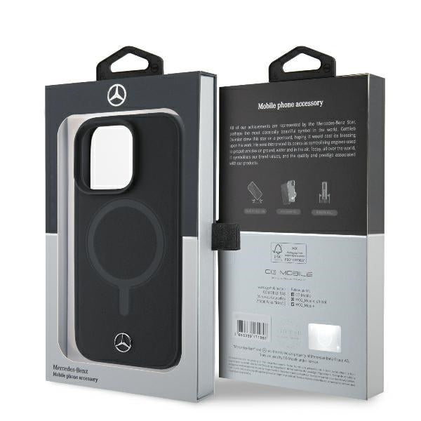 Mercedes case for iPhone 16 Pro 6,3" MEHMP16L23RCMK Hardcase Smooth Leather MagSafe black