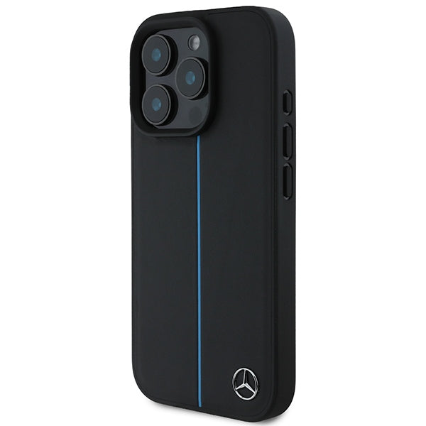 Mercedes case for iPhone 16 Pro Max 6,9" MEHMP16X23RURBK Hardcase MB Blue Line Leather MagSafe black