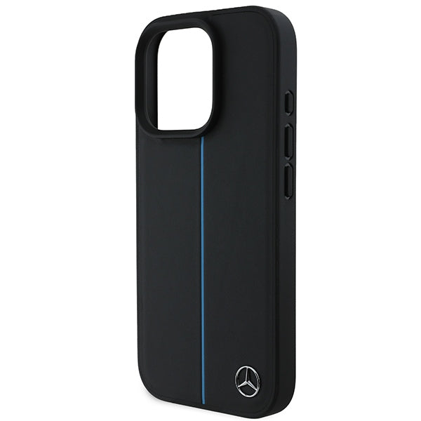 Mercedes case for iPhone 16 Pro Max 6,9" MEHMP16X23RURBK Hardcase MB Blue Line Leather MagSafe black
