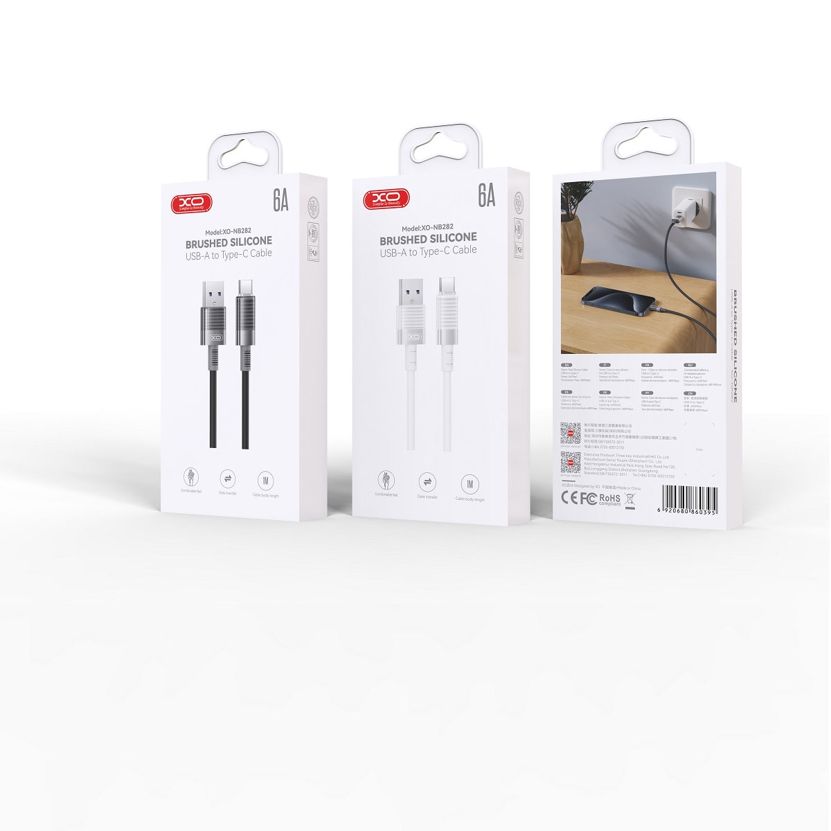XO cable NB282 USB - USB-C 1,0m 6A white