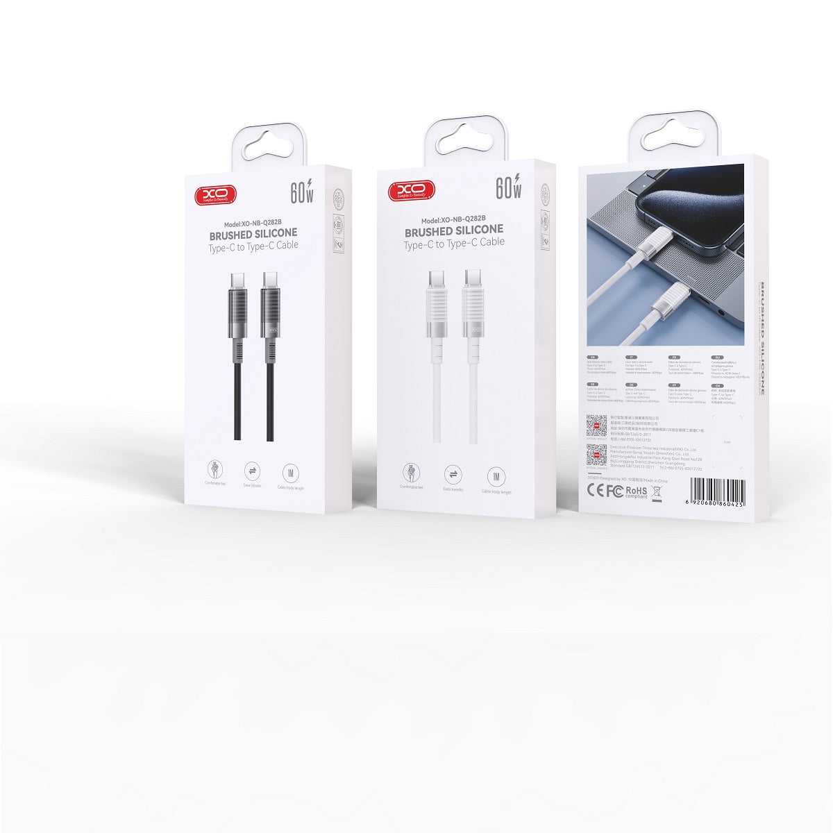 XO cable NB-Q282B PD USB-C - USB-C 1,0m 60W white