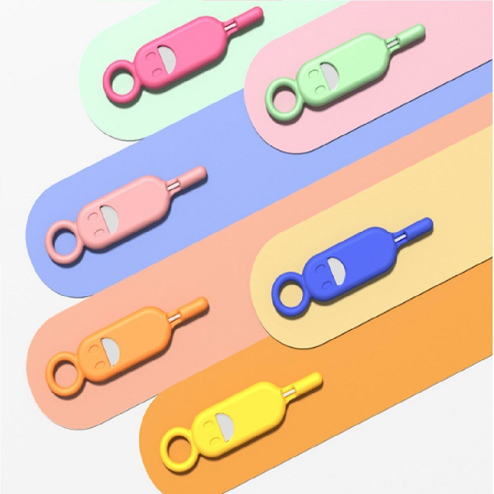 Aiguille SIM magenta avec porte-clés - Ouverture tiroir SIM