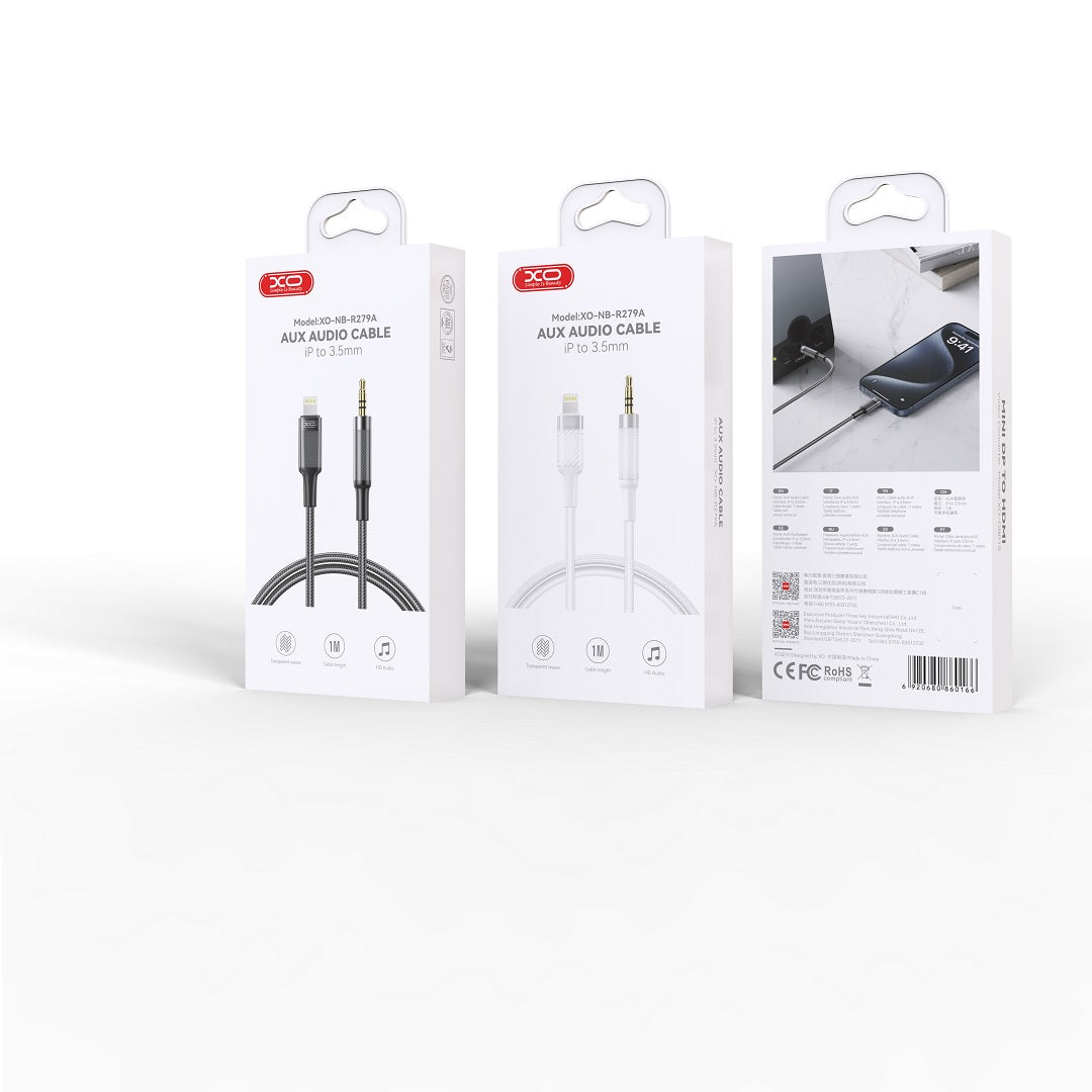XO cable audio NB-R279A Lightning - jack 3,5mm 1,0m white