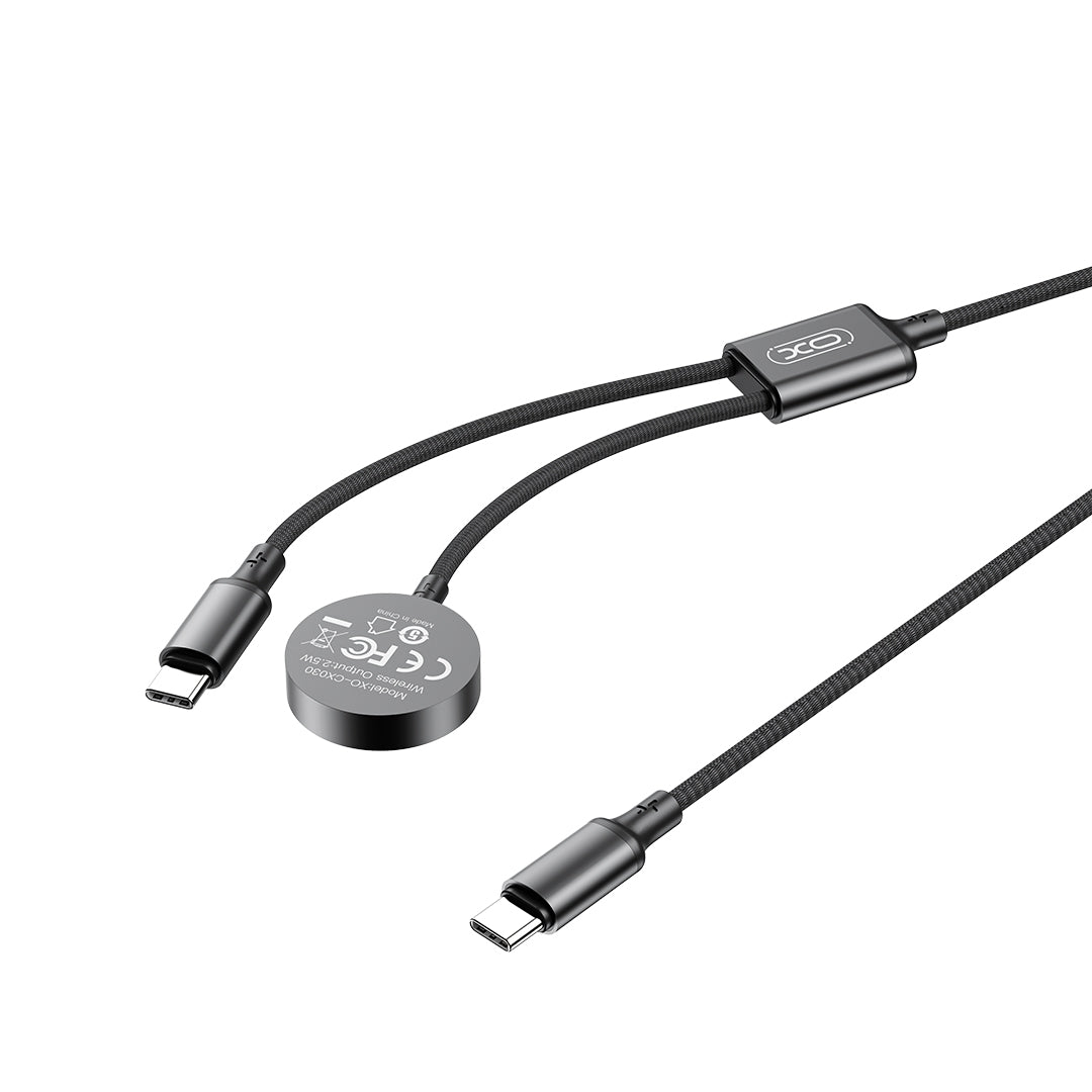 XO wireless inductive charger CX030 black for Apple Watch with cable USB-C -USB-C